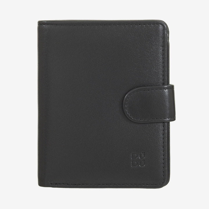 DUDU Damen-Geldbörse aus echtem Leder, kleiner RFID-Leder-Kartenhalter mit Reißverschluss, Münzgeldbörse, Banknoten, Außenverschluss