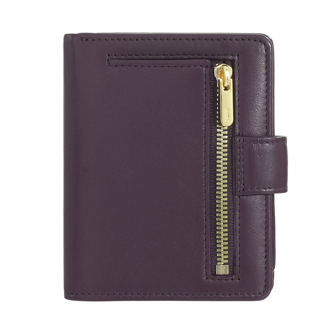 Dudu Women's Wallet in Vera Little Leather Leather Rfid Leather with Crescete Hinge Door Banknotes, External Closure