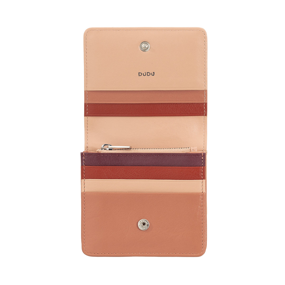 Dudu Women's Women Wallet in Skop Legant RFID Ultra Compact Farverig RFID med interne lynlås og 8 kortkortholdere