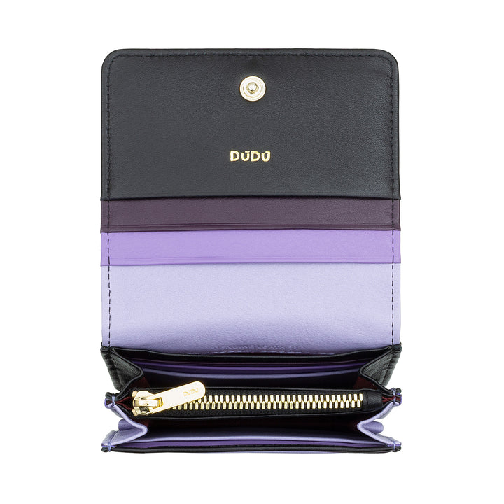 Dudu Women's Women Wallet in Skop Legant RFID Ultra Compact Farverig RFID med interne lynlås og 8 kortkortholdere