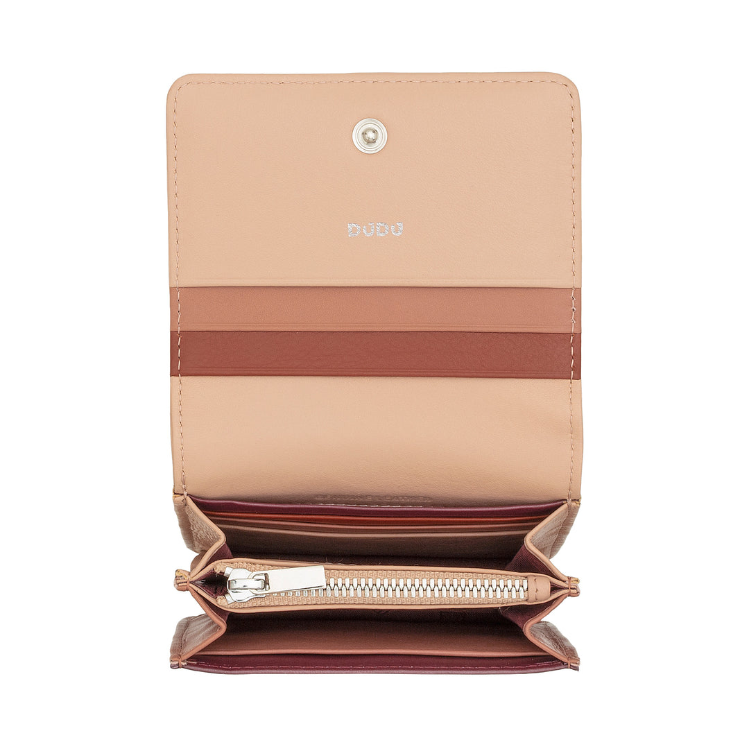 Dudu Women's Women Wallet in Skop Legant RFID Ultra Compact Farverig RFID med interne lynlås og 8 kortkortholdere