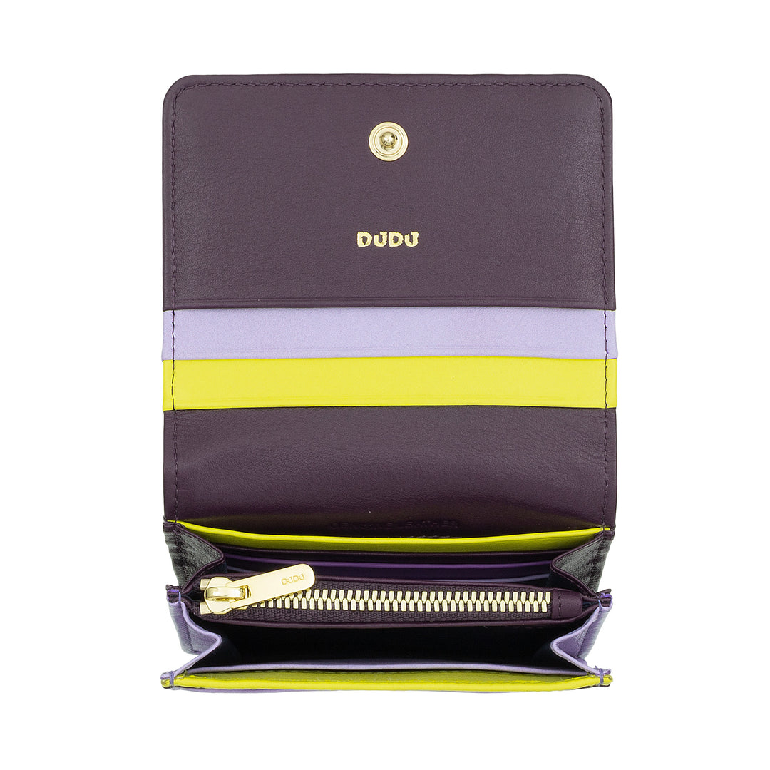 Dudu Women's Women Wallet in Skop Legant RFID Ultra Compact Farverig RFID med interne lynlås og 8 kortkortholdere