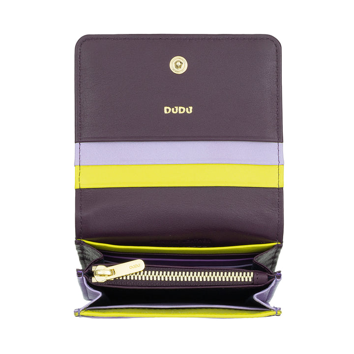 Dudu Women's Women Wallet in Skop Legant RFID Ultra Compact Farverig RFID med interne lynlås og 8 kortkortholdere