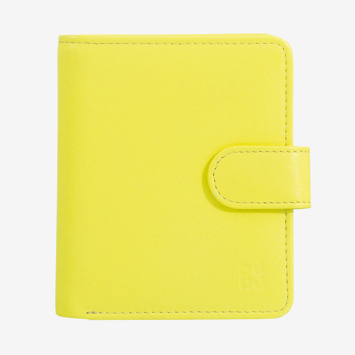 DUDU Kleine Damen-Geldbörse aus Leder mit Reißverschluss, Münzbörse, kompakte Geldbörse mit Knopfverschluss, Geldscheinhalter, Kartenhalter und RFID-Schutz