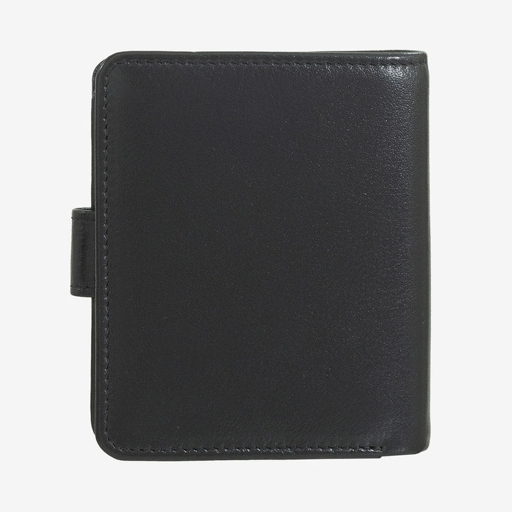 DUDU Kleine Damen-Geldbörse aus Leder mit Reißverschluss, Münzbörse, kompakte Geldbörse mit Knopfverschluss, Geldscheinhalter, Kartenhalter und RFID-Schutz