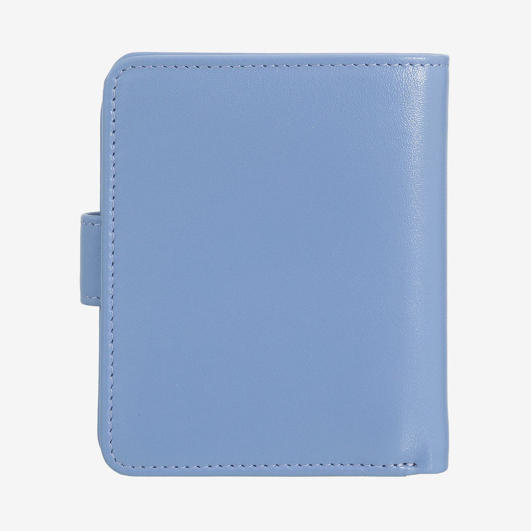 DUDU Kleine Damen-Geldbörse aus Leder mit Reißverschluss, Münzbörse, kompakte Geldbörse mit Knopfverschluss, Geldscheinhalter, Kartenhalter und RFID-Schutz