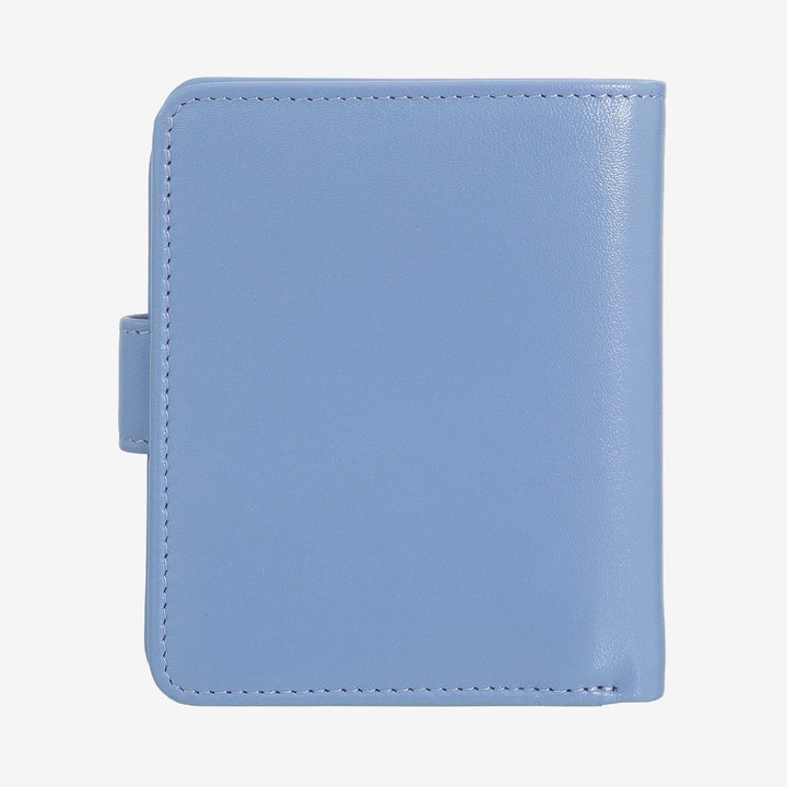 DUDU Kleine Damen-Geldbörse aus Leder mit Reißverschluss, Münzbörse, kompakte Geldbörse mit Knopfverschluss, Geldscheinhalter, Kartenhalter und RFID-Schutz