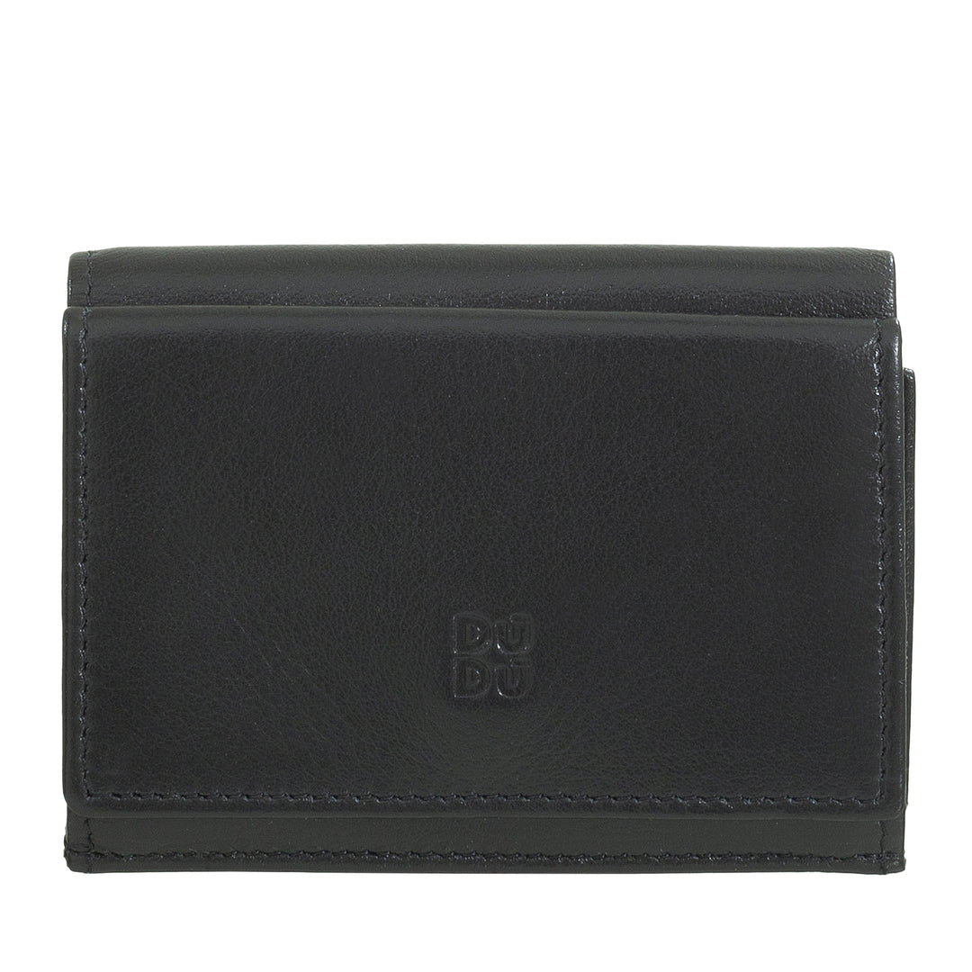 Dudu Small Men's Leather Wallet, Women's Wallet, Compact Design With Banknotes and Cards Doors Doors Doors