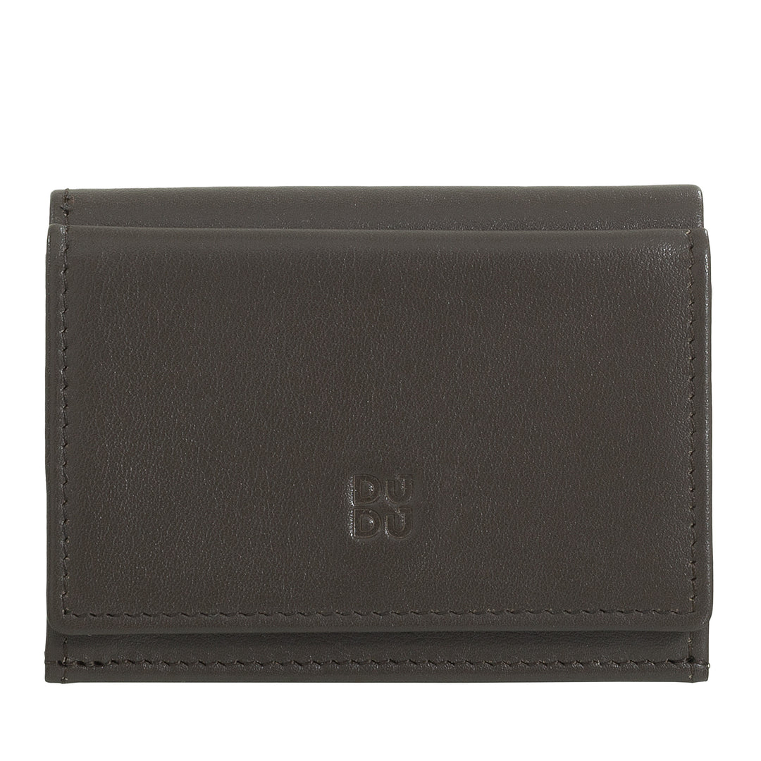 Dudu Small Men's Leather Wallet, Women's Wallet, Compact Design With Banknotes and Cards Doors Doors Doors