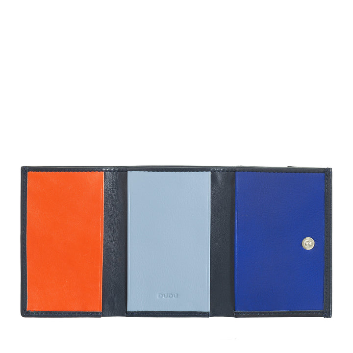 DUDU Men's Small Leather Wallet, Women's Wallet, Compact Design with Coin Wallet Banknotes and Cards