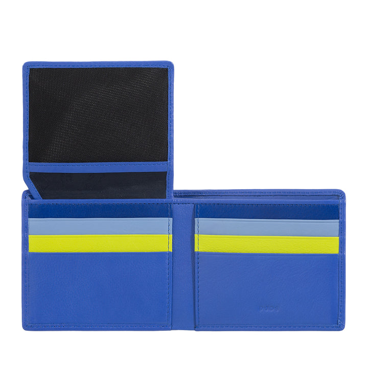 DUDU Small RFID Men's Wallet In Multicolor Leather Card Card Card