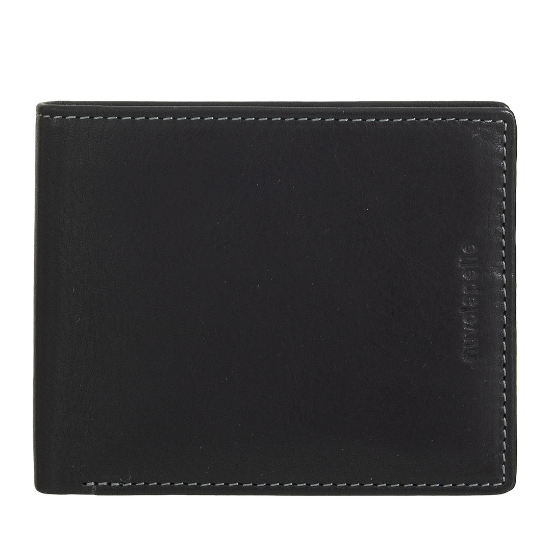 Nuvola Pelle Kleine Herren-Geldbörse aus Leder mit Münzfach – kompakt und elegant mit Fächern für Karten, Karten und Geldscheine, schlankes Design