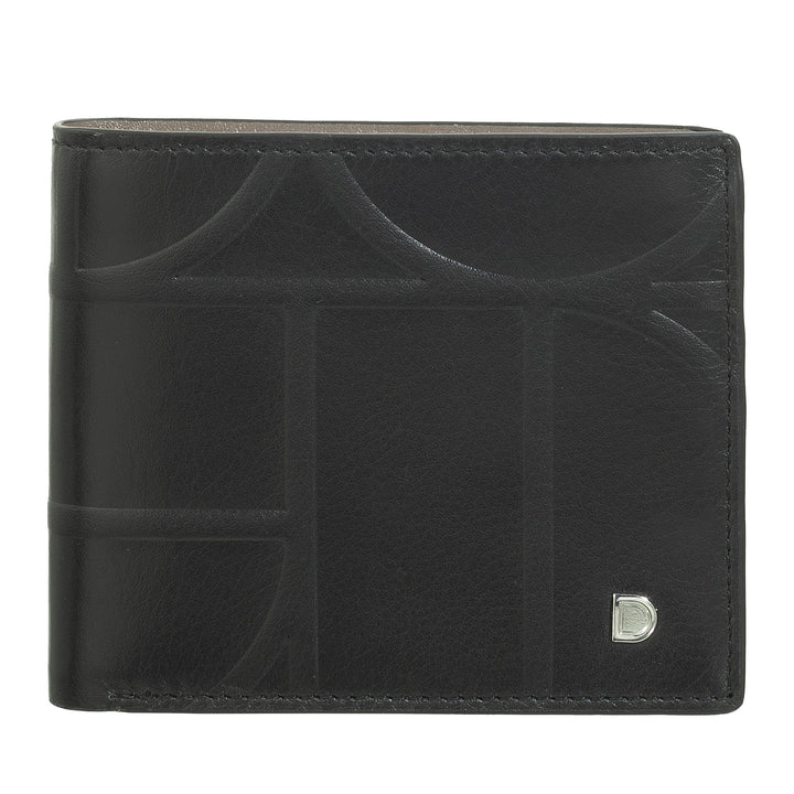 DUDU Small RFID men's portfolio in printed leather, cards holder wallets with internal flap, without front door, pocket with retina