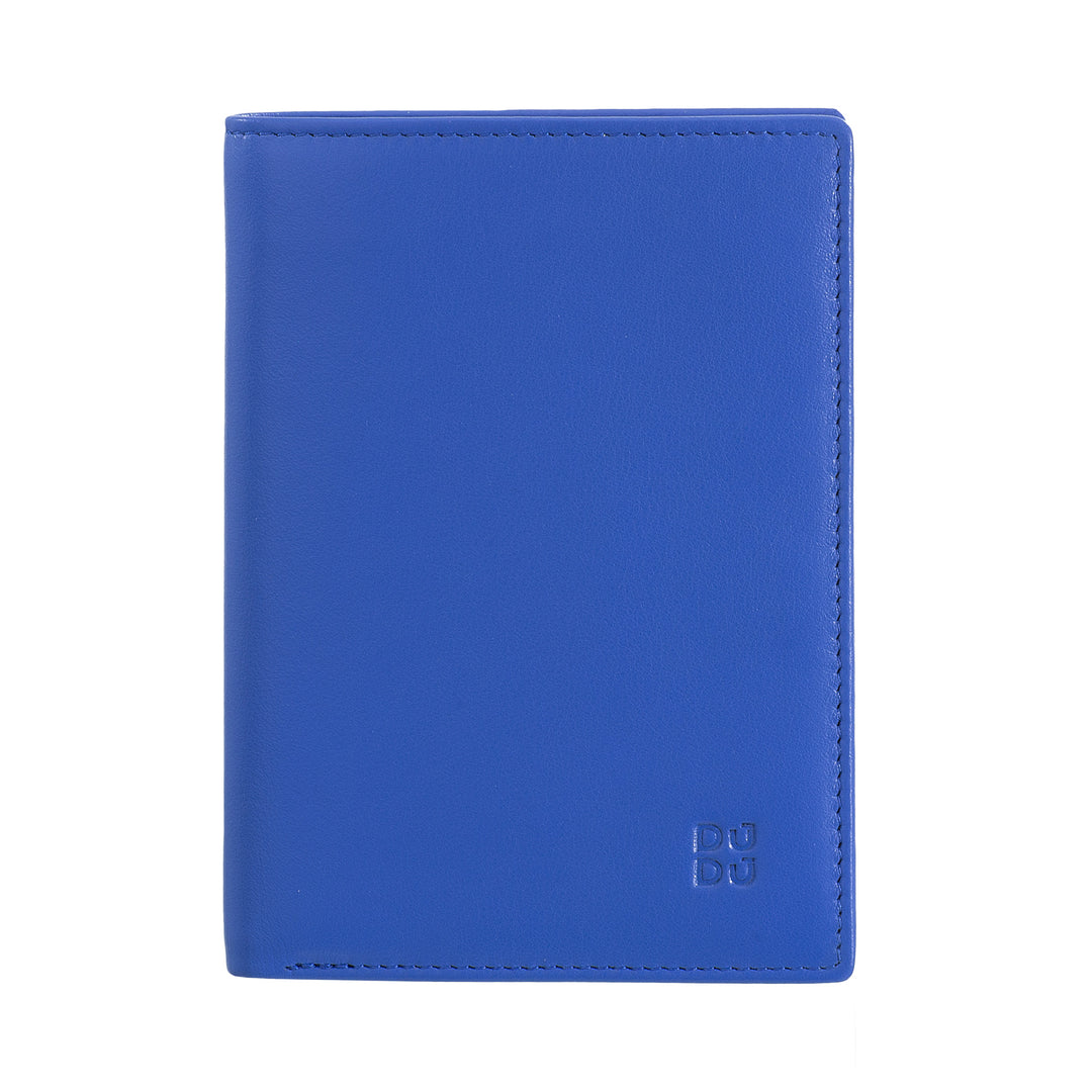 DUDU men's wallet for rfid book in multicolor leather with lightning