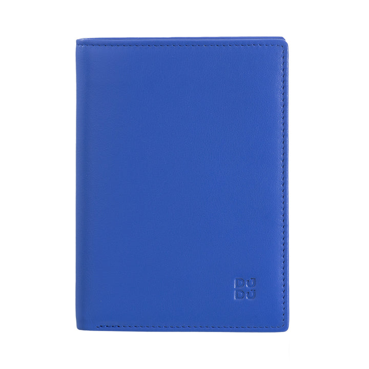 DUDU men's wallet for rfid book in multicolor leather with lightning