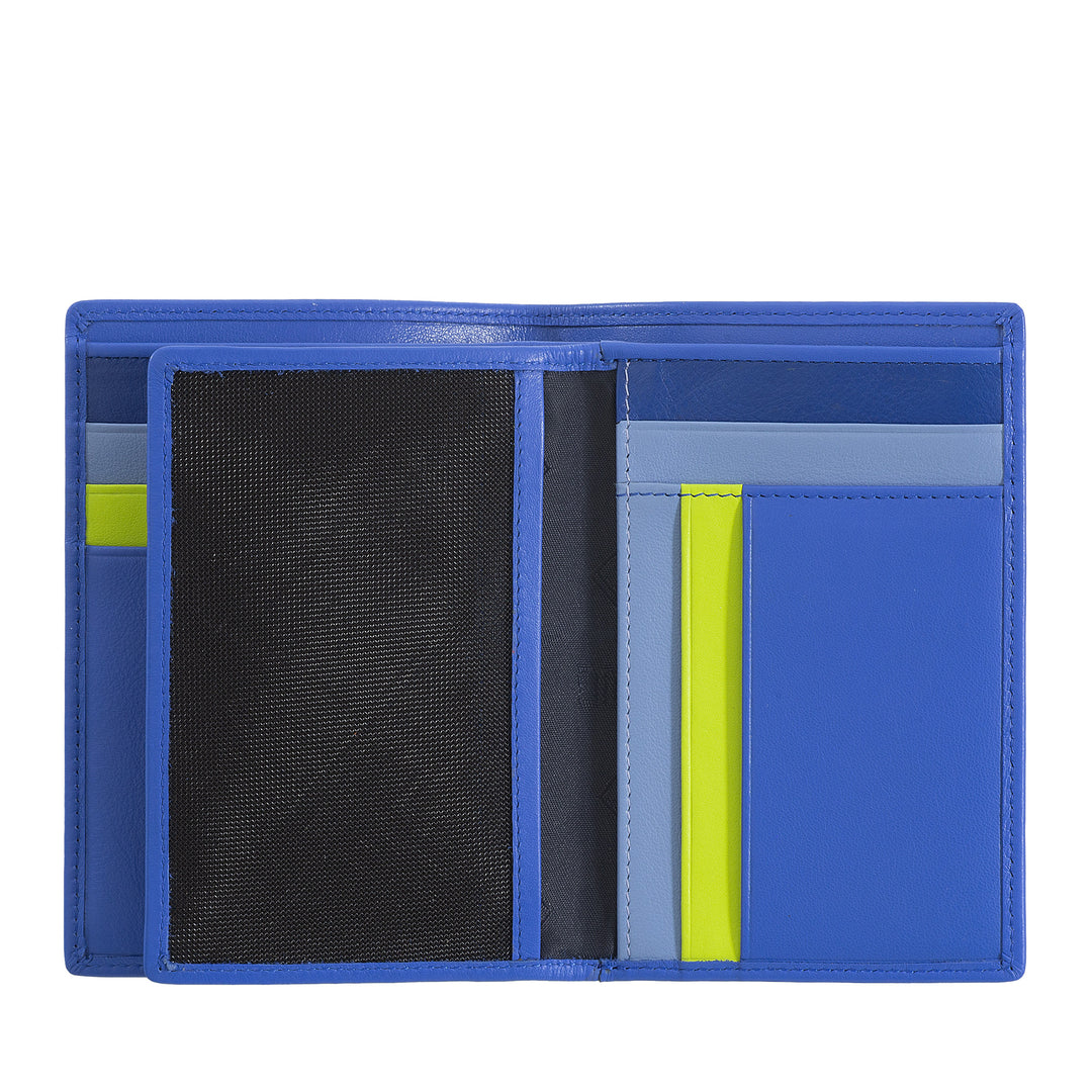 DUDU men's wallet for rfid book in multicolor leather with lightning