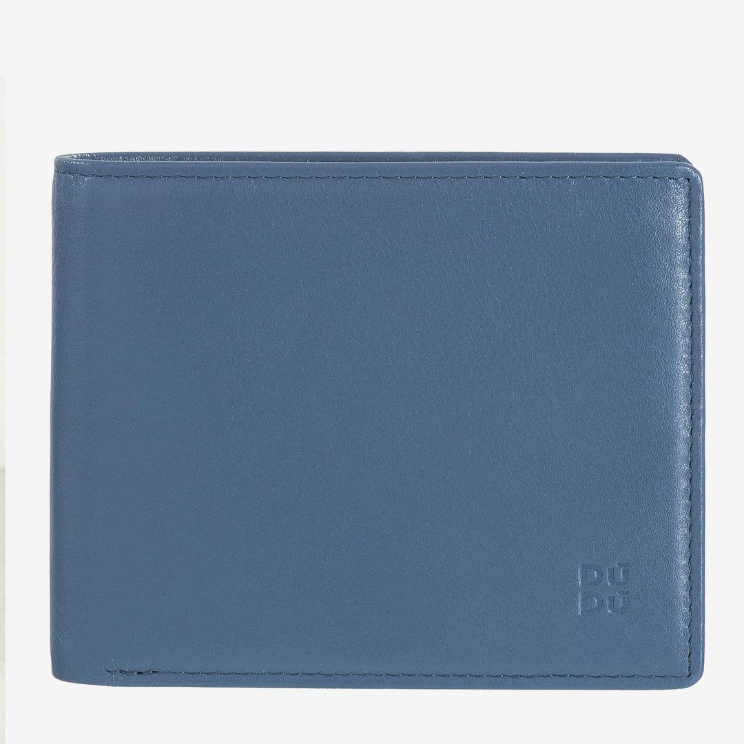 DUDU Classic RFID flerfarvet læderpung til mænd, signeret