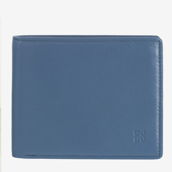DUDU Classic RFID flerfarvet læderpung til mænd, signeret