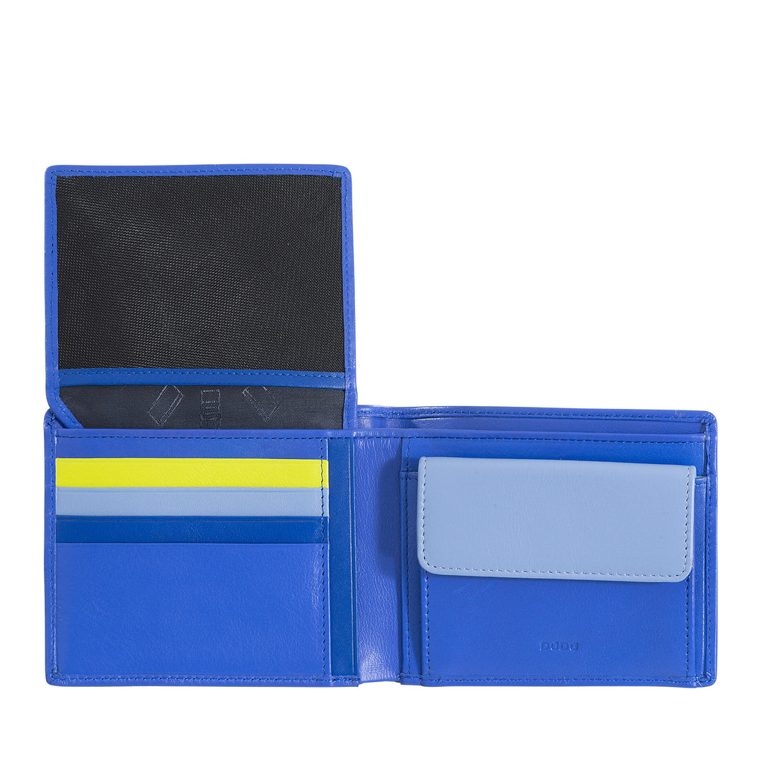 DUDU Multicolored Leather Multicolor Wallet Signed RFID MAN