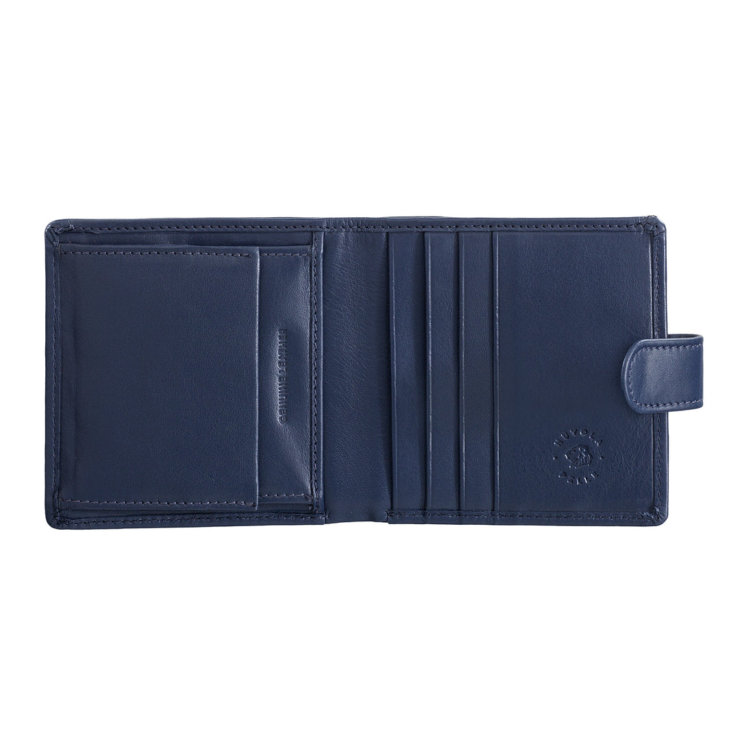 Small men's leather wallet cloud in real leather with automatic button and card holder holder holder