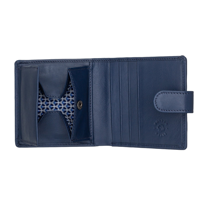 Small men's leather wallet cloud in real leather with automatic button and card holder holder holder