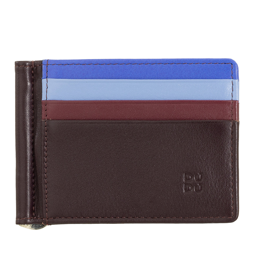 DUDU men's wallet with leather clothes in leather holder credit cards clip thin banknotes tile holder