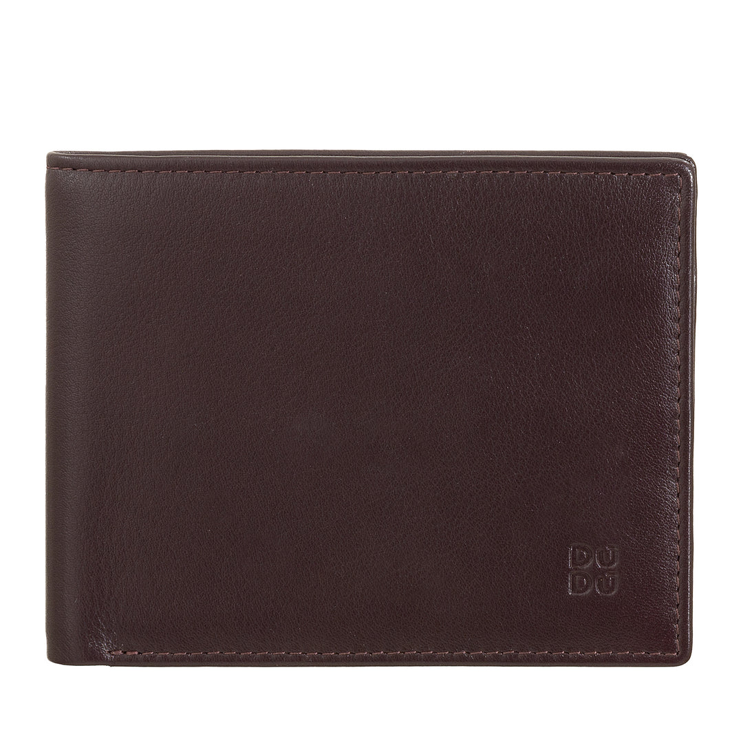 Dudu Rfid Men's Leather Wallet in Colored Nappa Nappa med indehaver og kort Holder