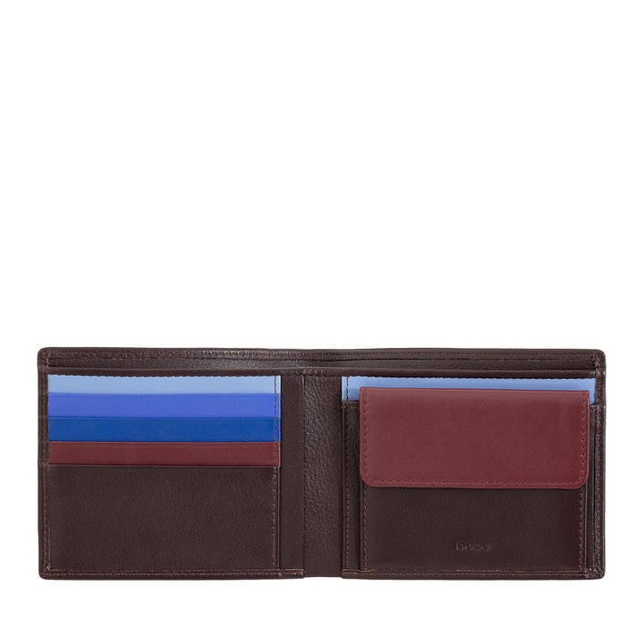 Dudu Rfid Men's Leather Wallet in Colored Nappa Nappa med indehaver og kort Holder