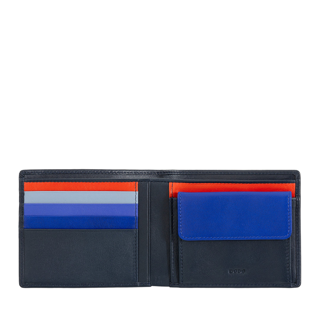 Dudu Rfid Men's Leather Wallet in Colored Nappa Nappa med indehaver og kort Holder