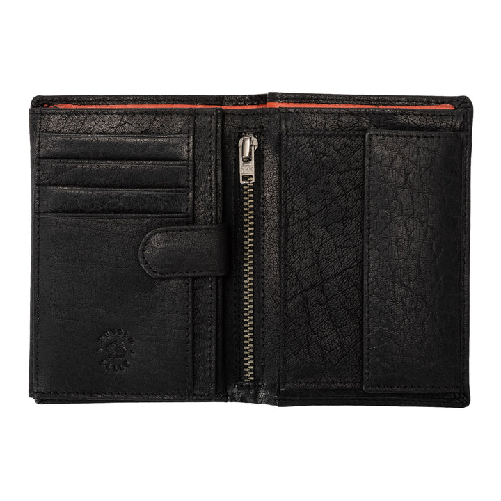 Nuvola leather vertical menu wallet in leather leather with holder 12 cards holder pockets and internal zip