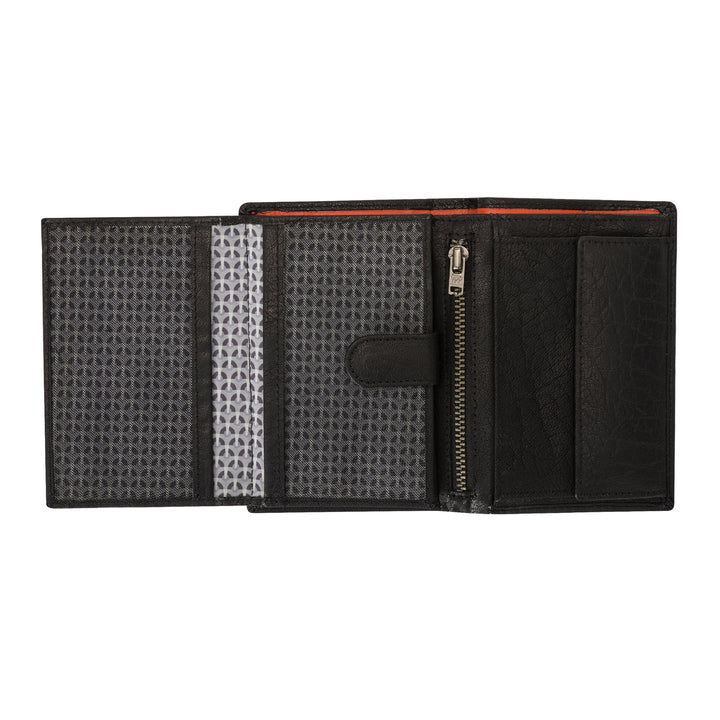 Nuvola leather vertical menu wallet in leather leather with holder 12 cards holder pockets and internal zip