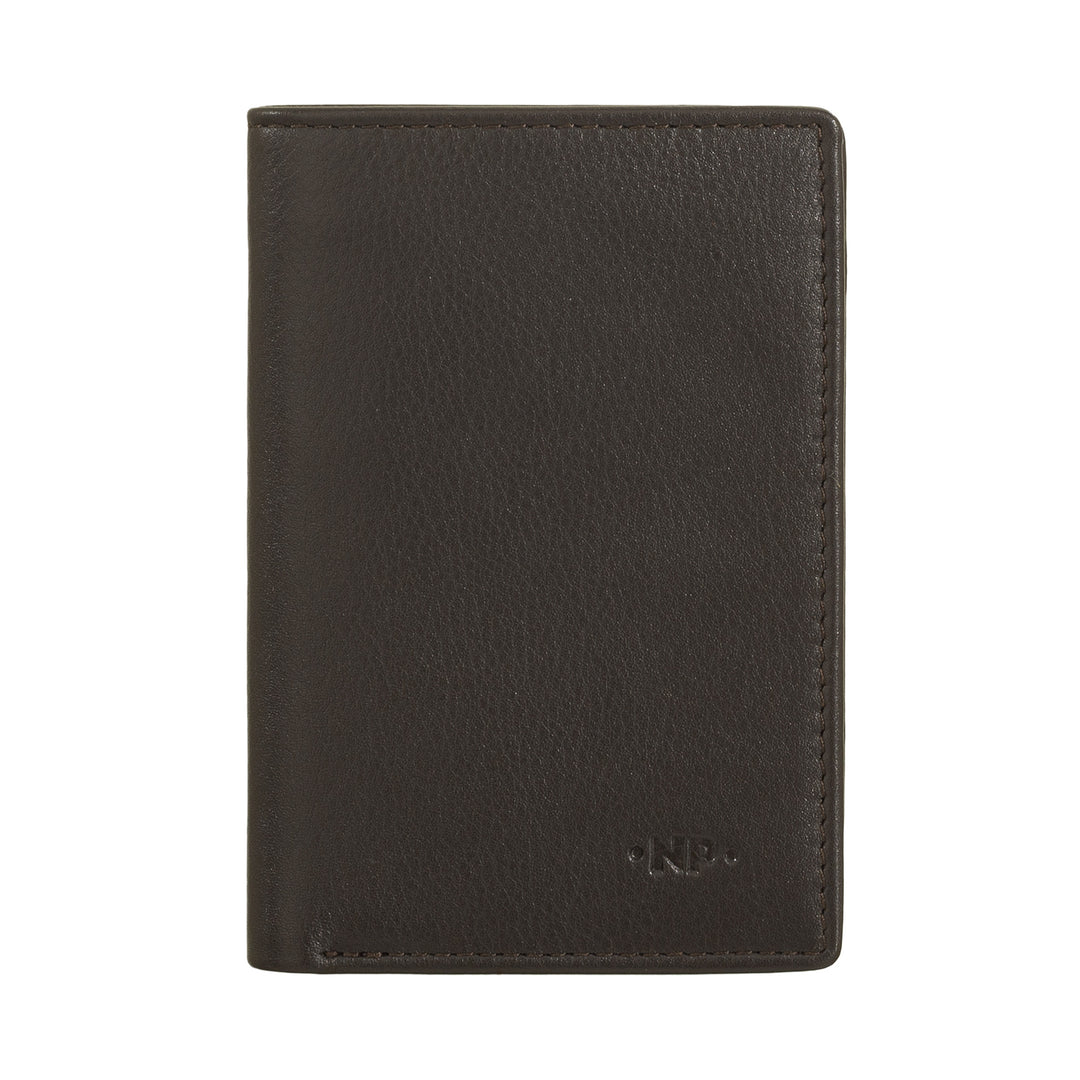 Nuvola leather wallet small men of real leather, slim holder holder wallet with rear zip, pocket, compact, wallet