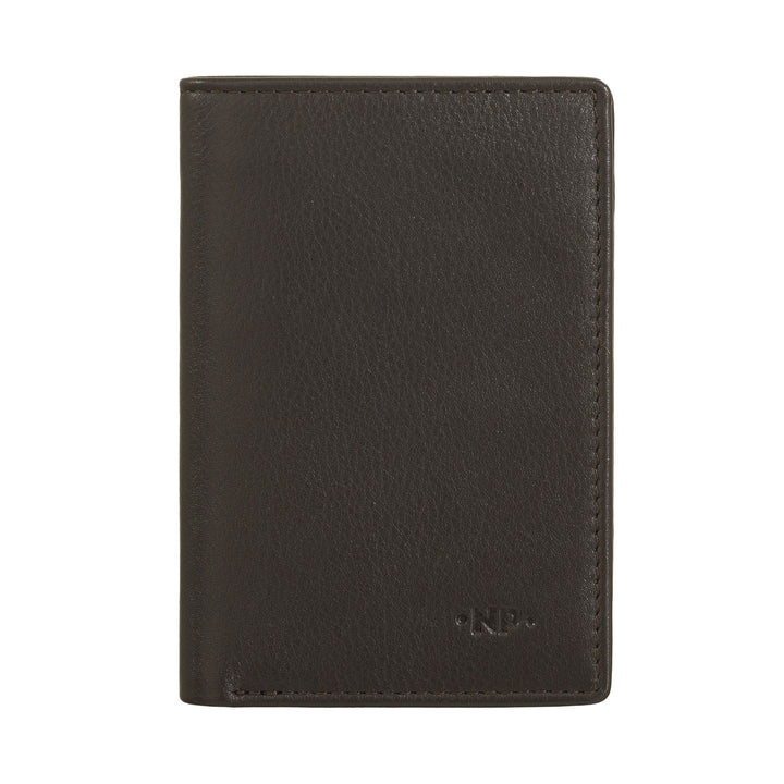 Nuvola leather wallet small men of real leather, slim holder holder wallet with rear zip, pocket, compact, wallet