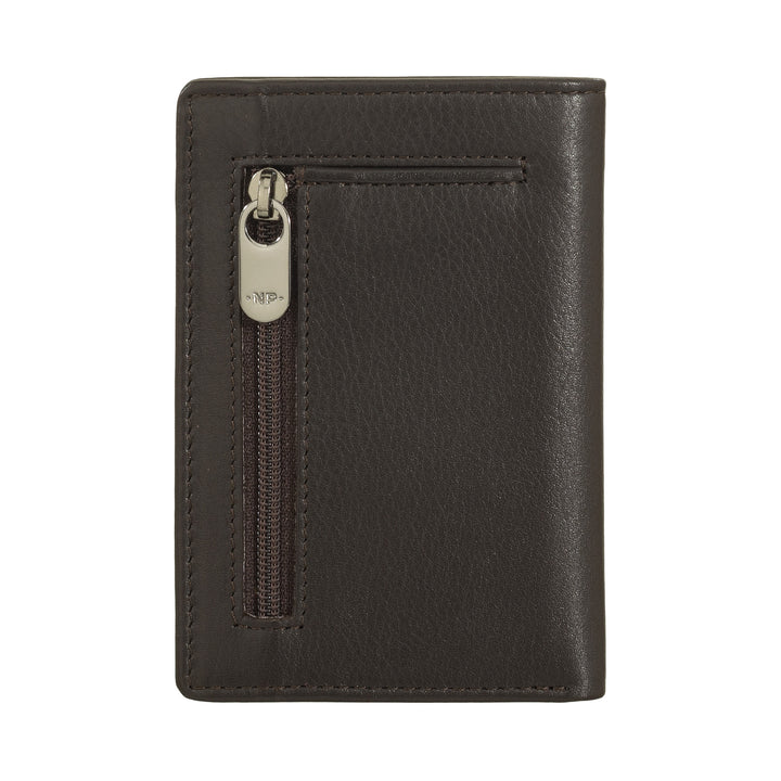 Nuvola leather wallet small men of real leather, slim holder holder wallet with rear zip, pocket, compact, wallet
