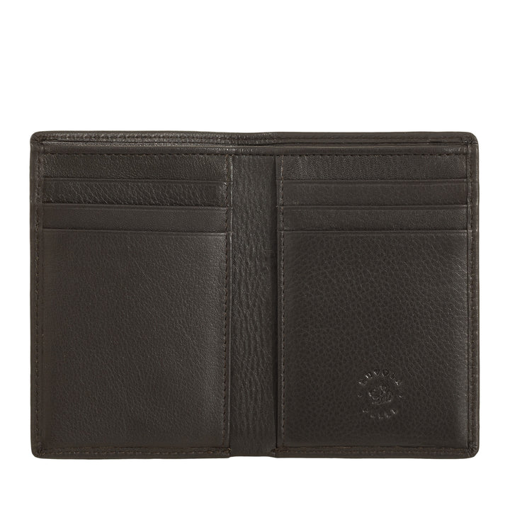 Nuvola leather wallet small men of real leather, slim holder holder wallet with rear zip, pocket, compact, wallet