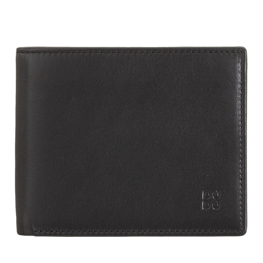 DUDU men's portfolio RFID Credit cards in real leather from 8 banknotes holder cards