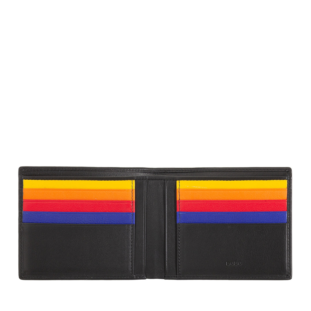 DUDU men's portfolio RFID Credit cards in real leather from 8 banknotes holder cards