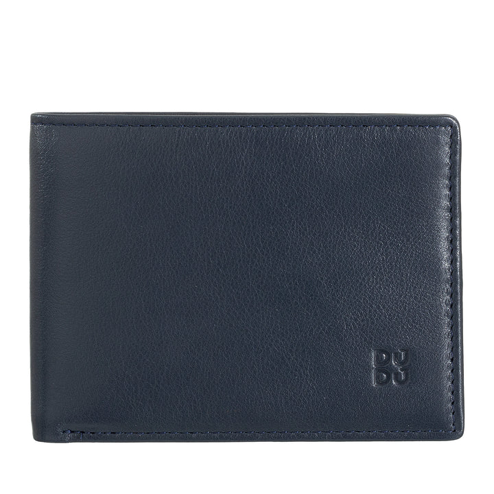 DUDU Men's Wallet Rfid Block In Small Skfully Scheme Leather Pocket With Credit Card Slot