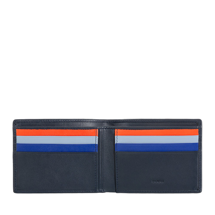 DUDU Men's Wallet RFID Blocked Leather Small Pocket with Credit Card Holder Slot