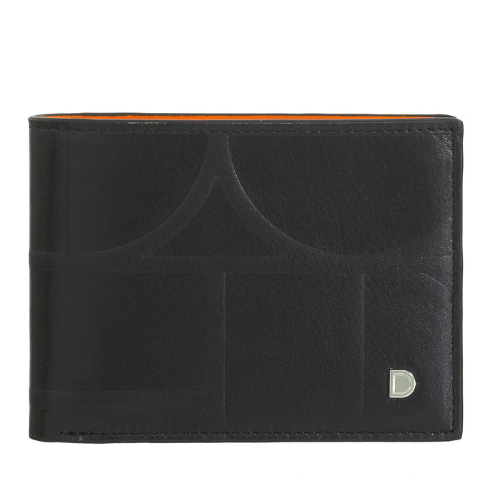 DUDU Men's Wallet Rfid Bloc in Printed Leather, Small Scheme Portfoli