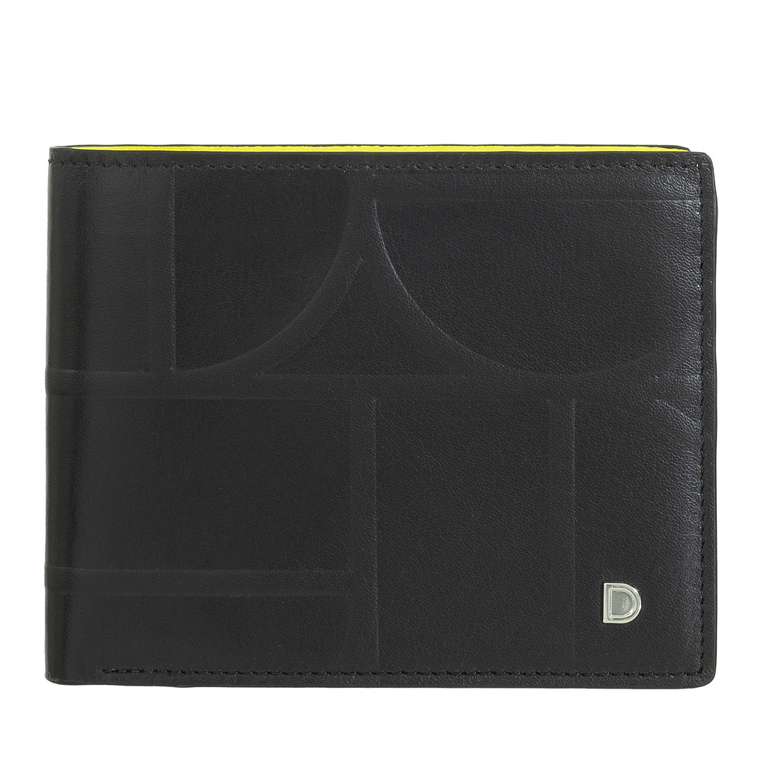 DUDU Men's Wallet Rfid in Classic Printed Leather with Portamonete - Elegant, compact, with compartments for cards and banknotes