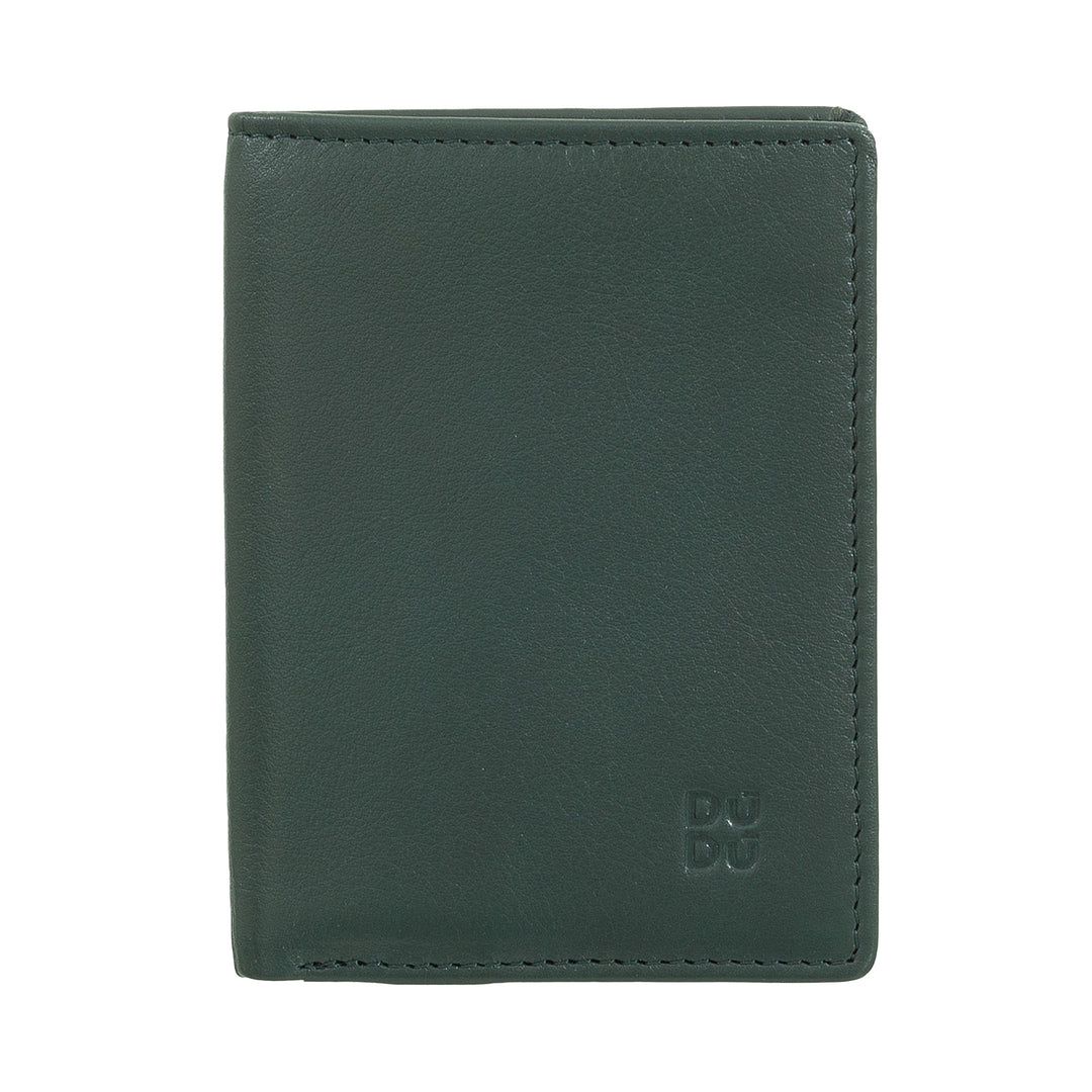 DUDU Men's Leather Wallet, Slim Men's Wallet with Credit Card Holder, Cash Banknote Holder, Small and Compact, with RFID Protection