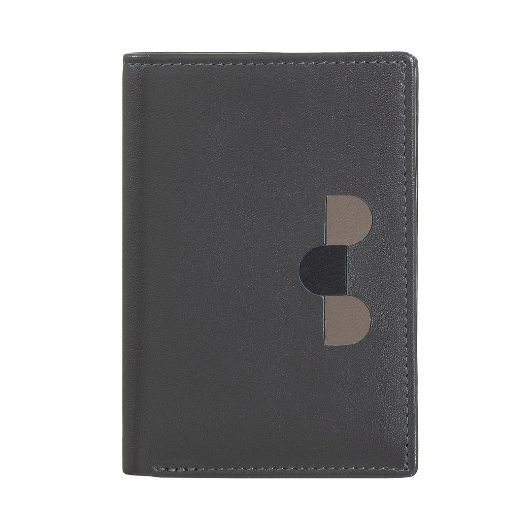 DUDU Men's Wallet in Small Leather, Compact Slim Men's Wallet with Credit Card holder, Cash banknotes holder, Door Zip, with RFID protection