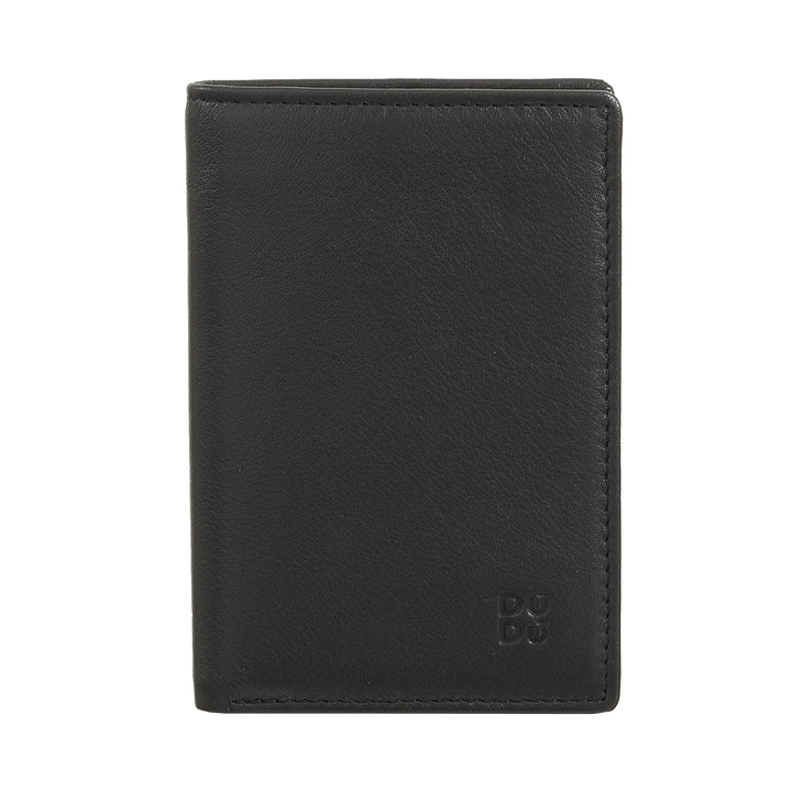 DUDU Men's Wallet in Small Leather, Compact Slim Men's Wallet with Credit Card holder, Cash banknotes holder, Door Zip, with RFID protection