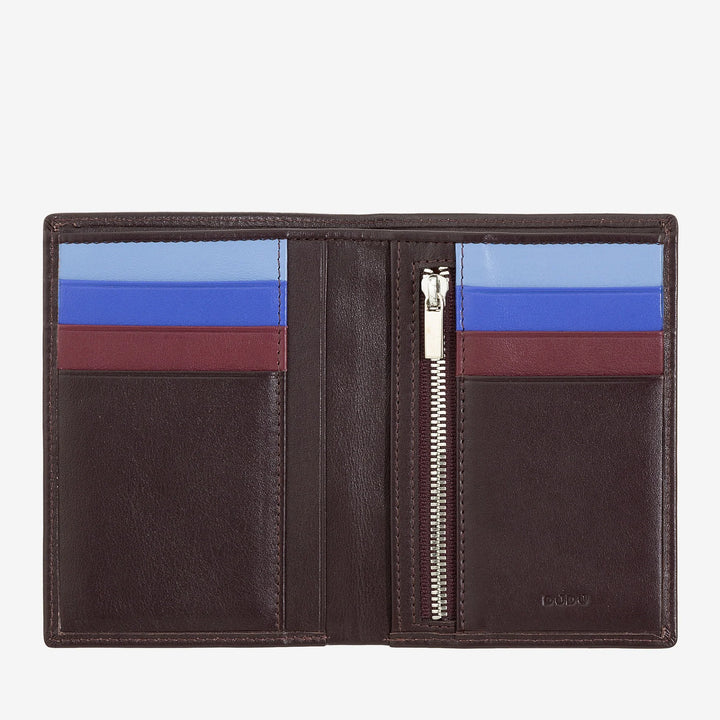 DUDU Slim Herren-Geldbörse aus echtem Leder, klein und dünn, Geld- und Kreditkartenhalter, kompakter Kartenhalter mit internem Reißverschluss, minimalistisches Design