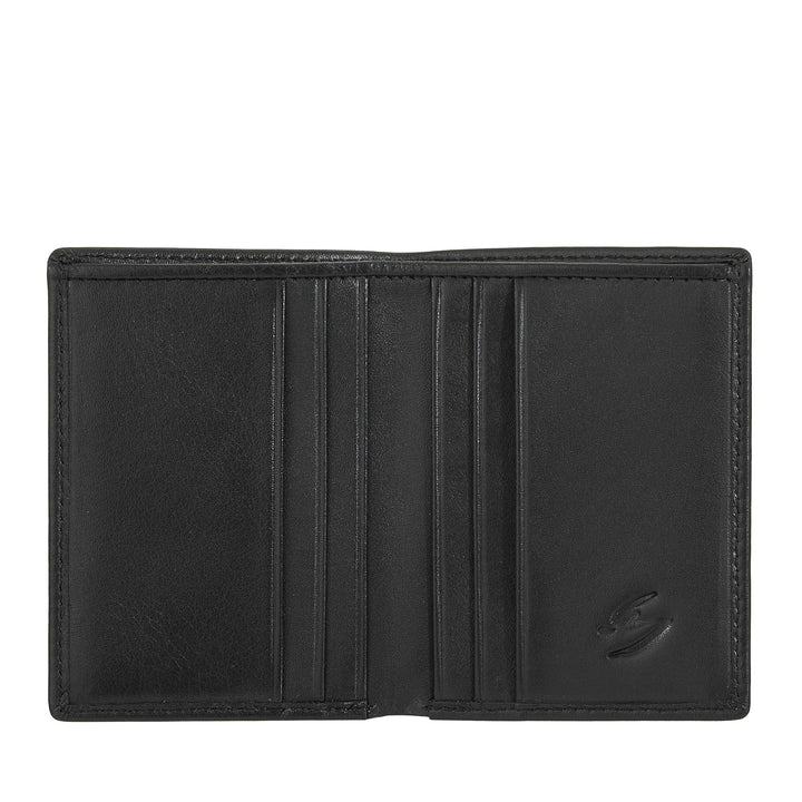 Nuvola Pelle mænds lille læderpung, Kompakt kortholder, Seddelholder, Bifold Pocket Wallet, Slankt Design