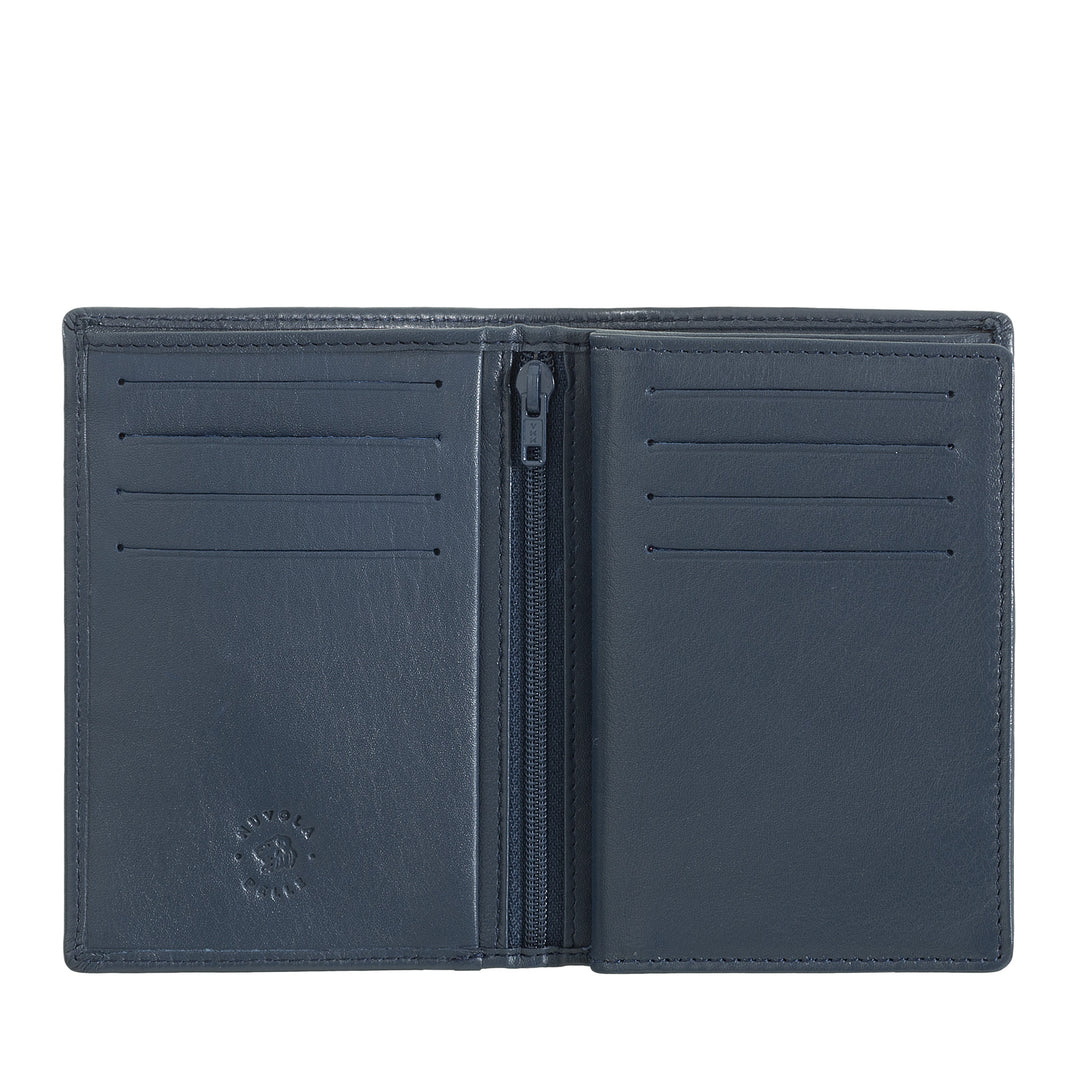 Nuvola leather portfolio vertical leather leather cards holder with internal zip zip zip