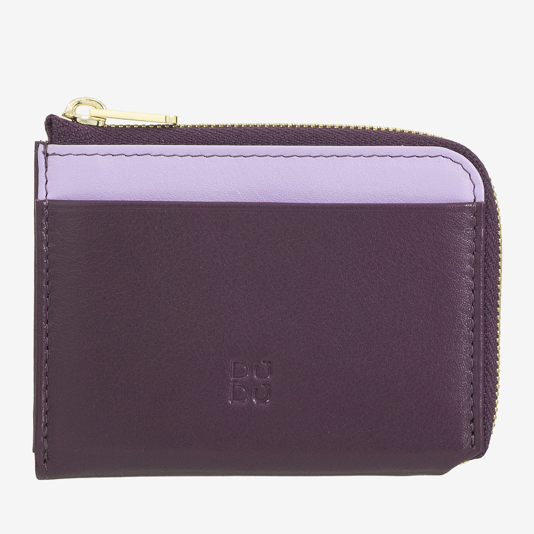 DUDU Kleine Herren-Geldbörse mit Reißverschluss, bunte Leder-RFID-Geldbörse, Kreditkartenhalter, kompaktes Taschendesign
