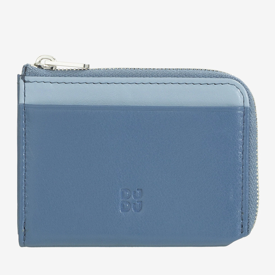 DUDU Kleine Herren-Geldbörse mit Reißverschluss, bunte Leder-RFID-Geldbörse, Kreditkartenhalter, kompaktes Taschendesign