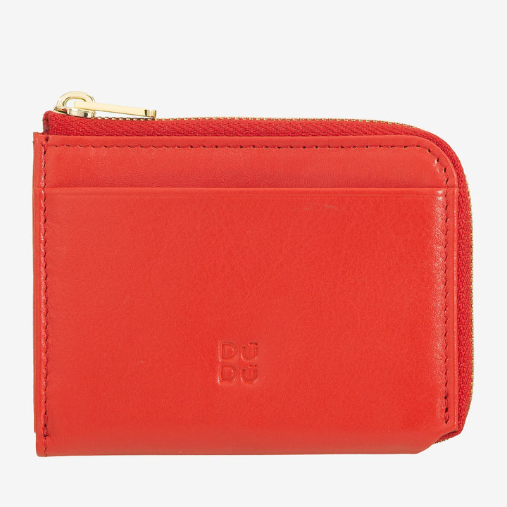 DUDU Kleine Herren-Geldbörse mit Reißverschluss, bunte Leder-RFID-Geldbörse, Kreditkartenhalter, kompaktes Taschendesign